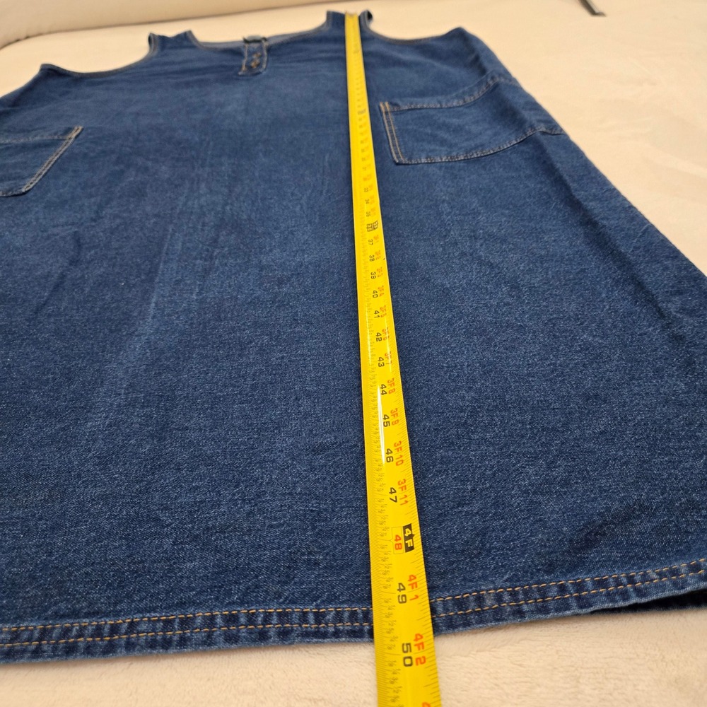 Vermont Country Store Denim Jumper Dress Womens 3X Blue Cotton Henley Pocket USA - Picture 2 of 8